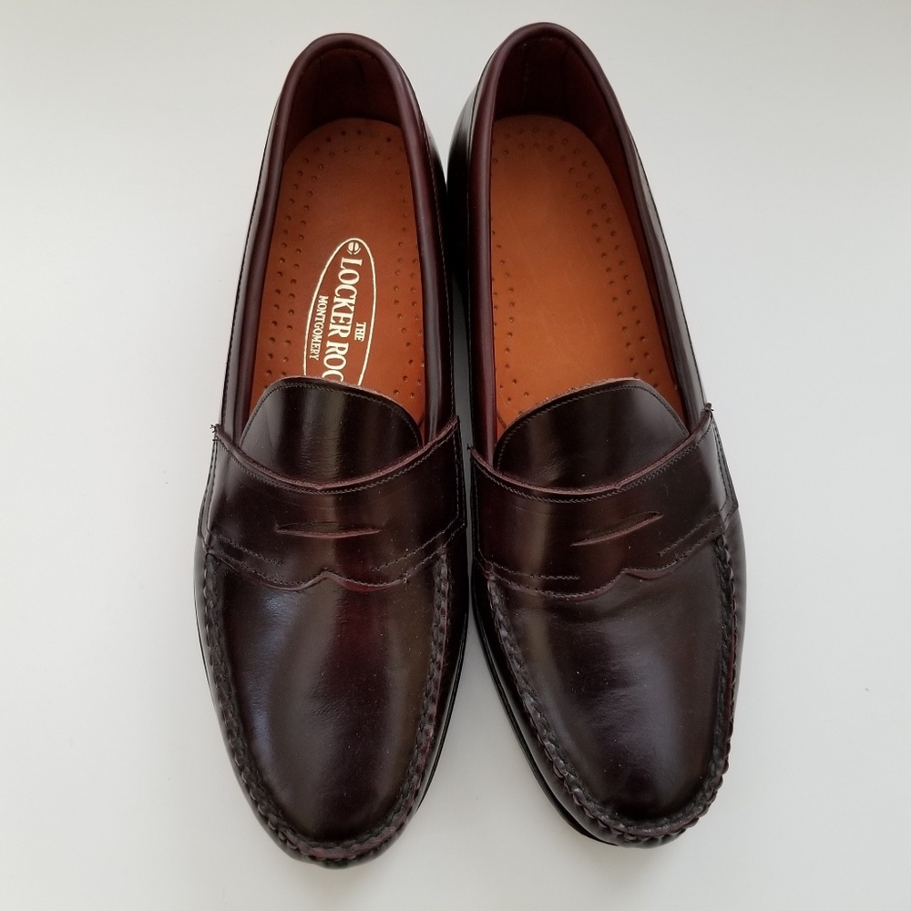 Men's Burgundy Penny Loafers Custom Made Size 9E